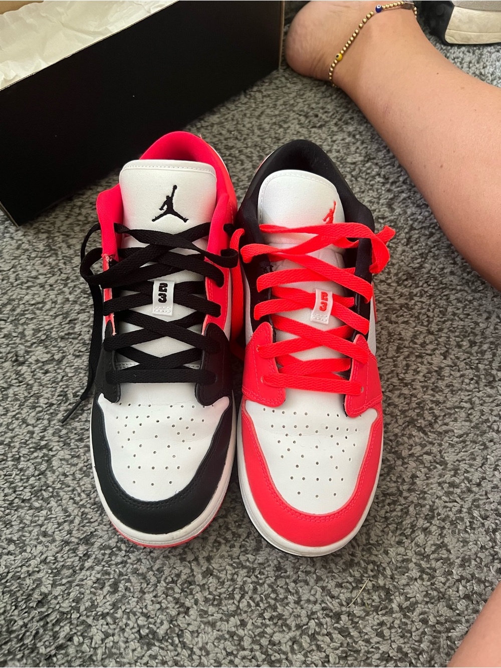 Jordan Kids Low Top Sneakers - White Black Red